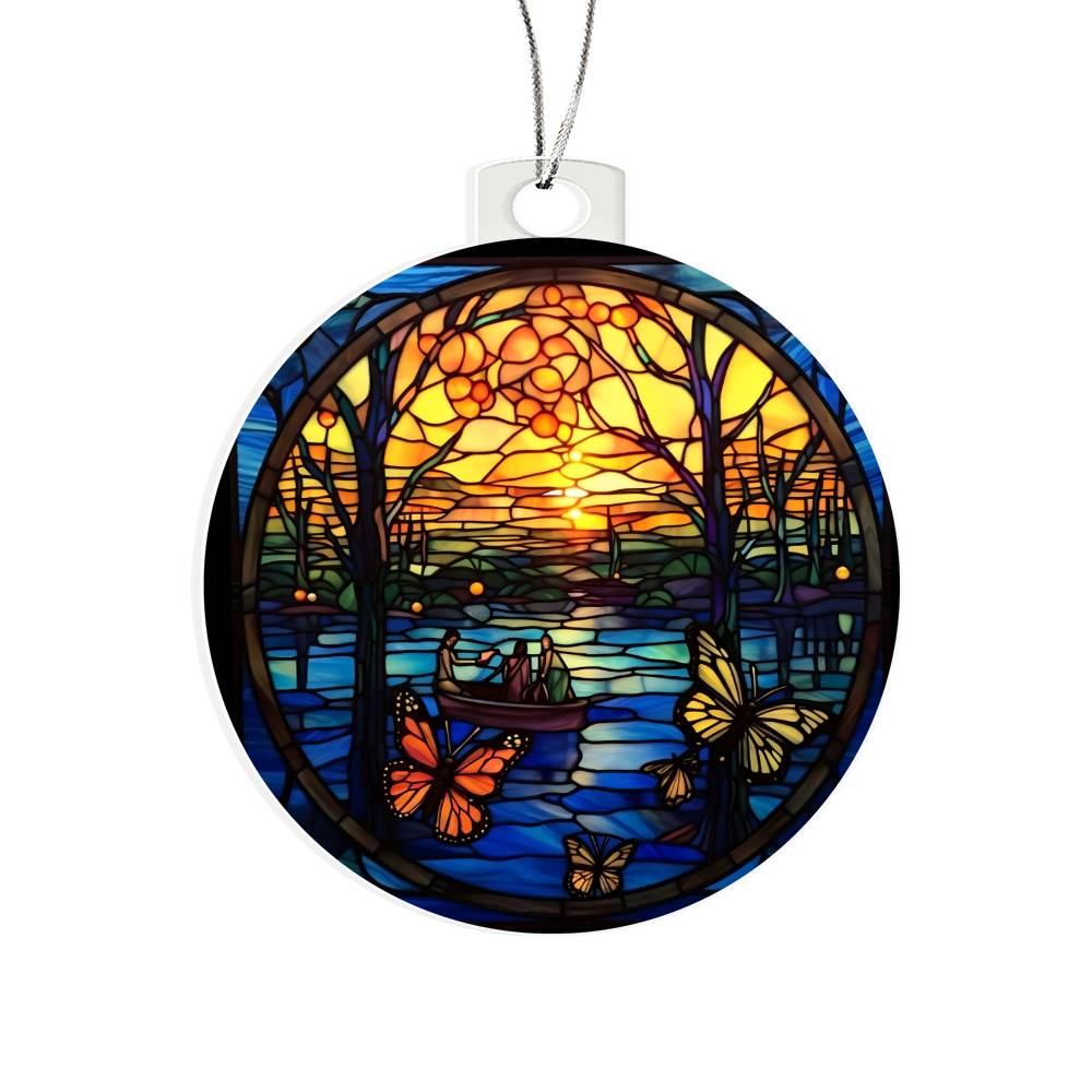 Acrylic Christmas Ornament Butterflies in the Woods - Perfect for Holiday Decor-[Heartfelt Family Gift]