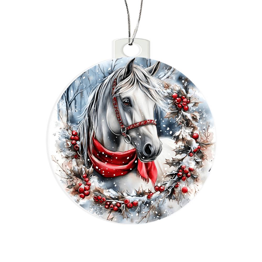 Horse Acrylic Christmas Ornament