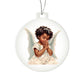 Handcrafted African American Angel Christmas Ornament - Unique Holiday Decor-[Heartfelt Family Gift]