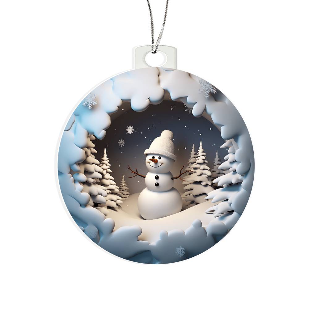 Snowman Acrylic Ornament-[Heartfelt Family Gift]