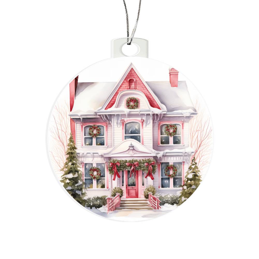 Victorian Houses Christmas Ornament - Acrylic Holiday Decor-[Heartfelt Family Gift]