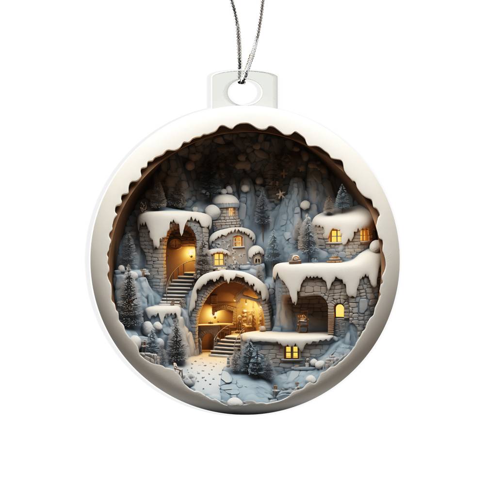 3D Winter Scene Effect Acrylic Ornament - Perfect Holiday Decoration-[Heartfelt Family Gift]