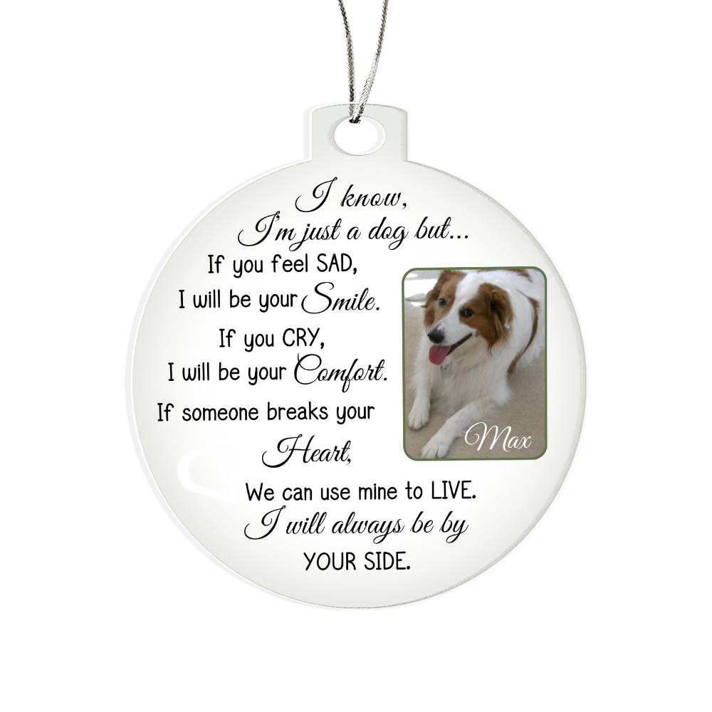 Personalized Dog Photo and Name Acrylic Christmas Ornament-[Heartfelt Family Gift]