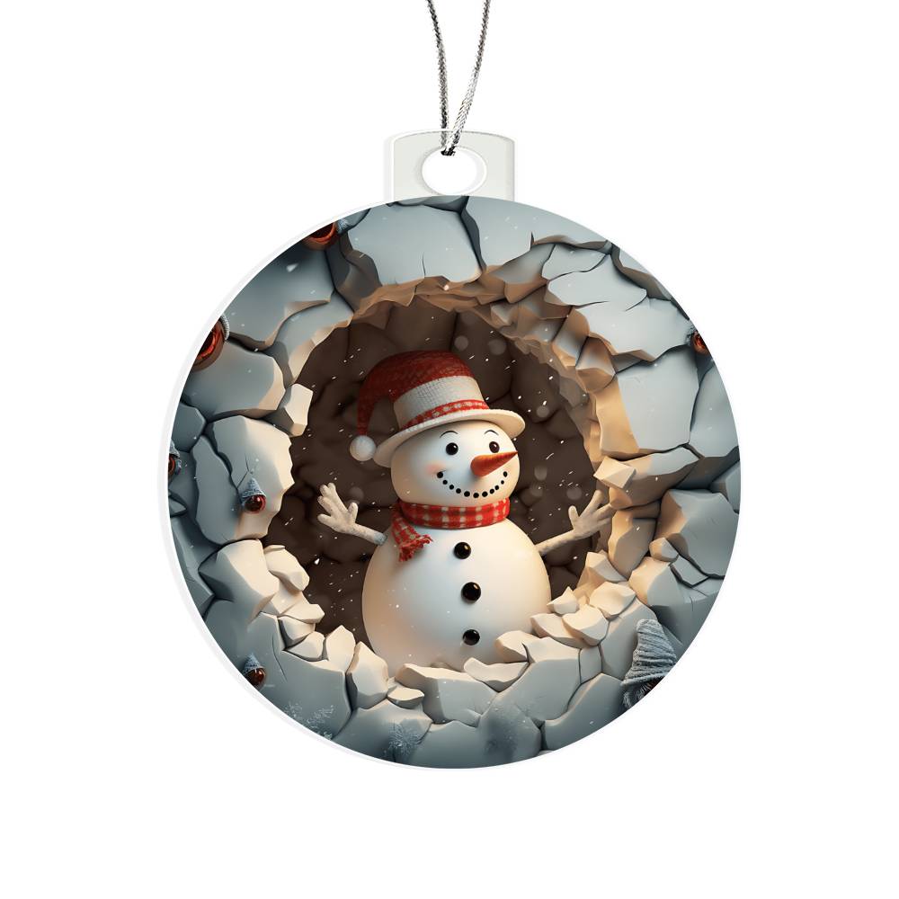 Snowman Acrylic Ornament-[Heartfelt Family Gift]