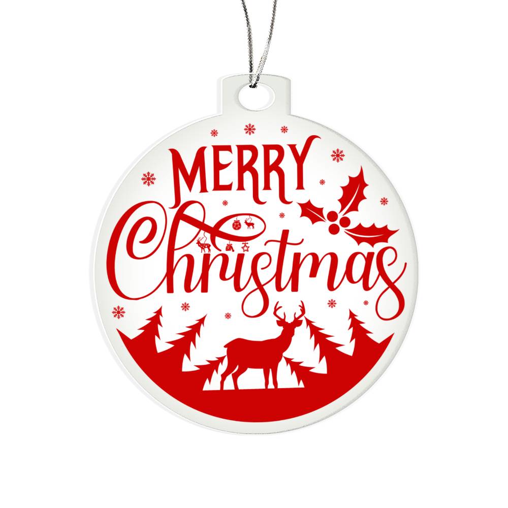 Merry Christmas Acrylic Ornament-[Heartfelt Family Gift]
