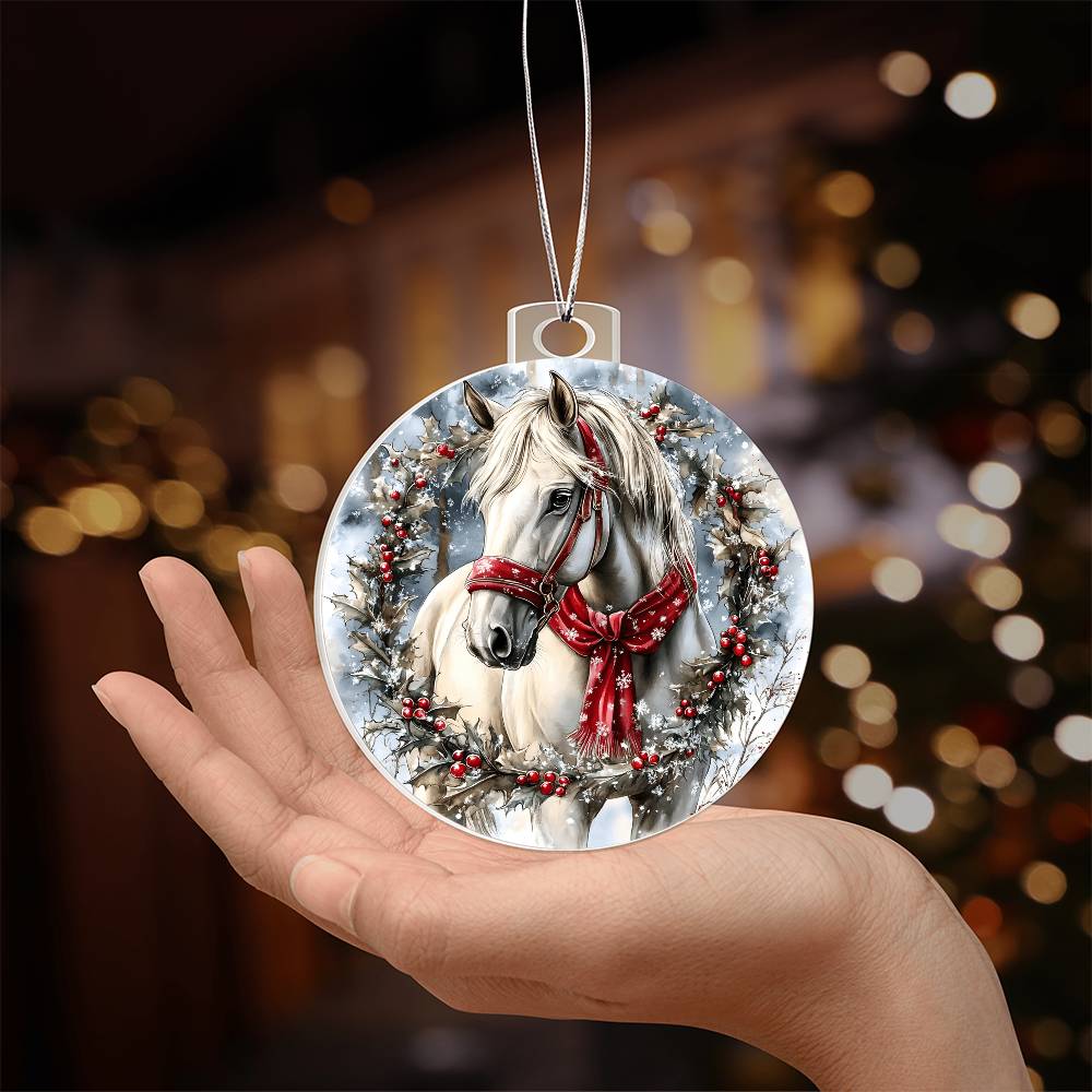 Horse Acrylic Christmas Ornament