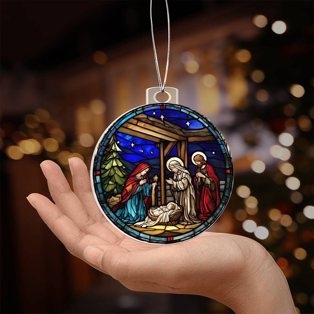 Jesus and Wise Man Manger Scene Acry-[Heartfelt Family Gift]