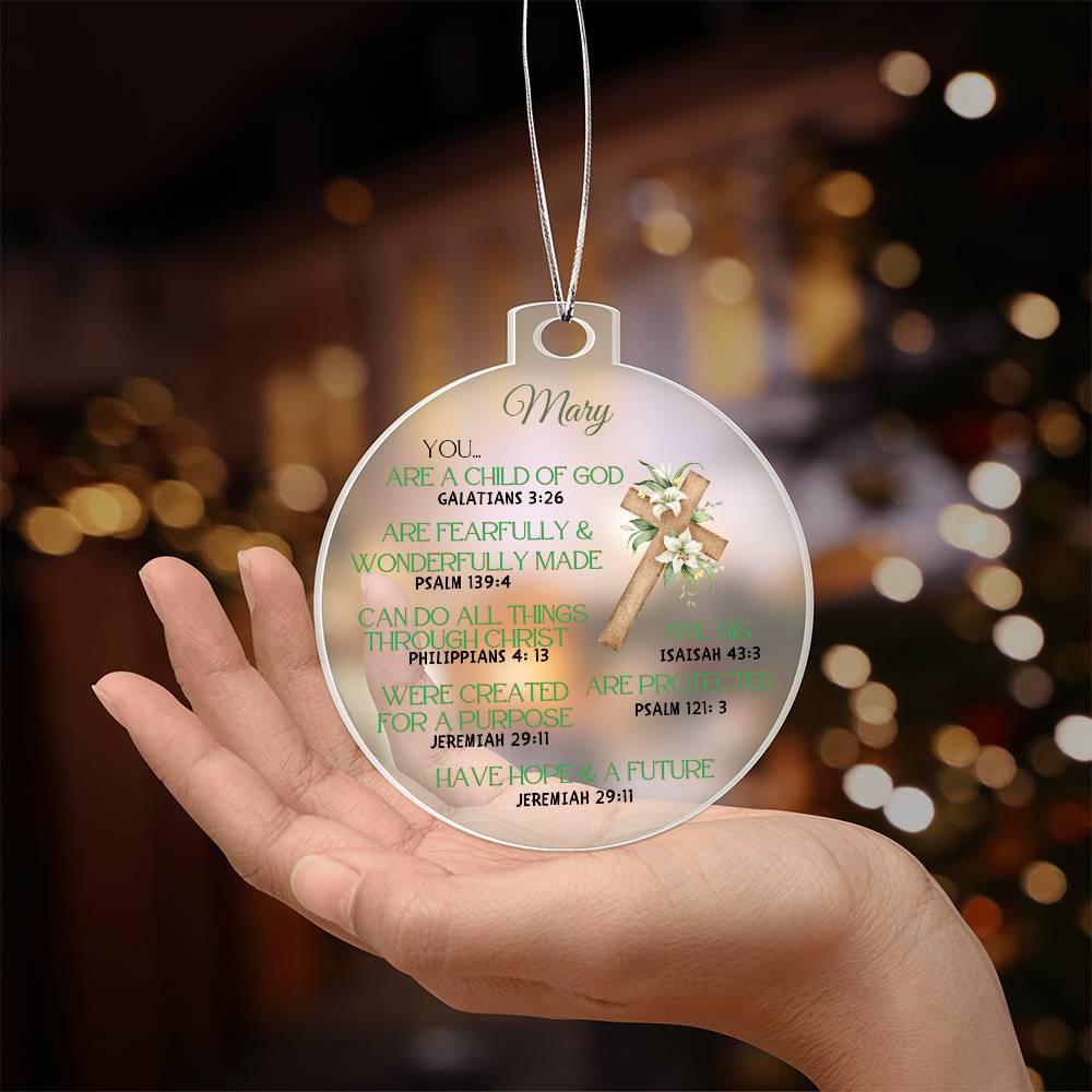 Personalized Christian Affirmations Christmas Ornament-[Heartfelt Family Gift]