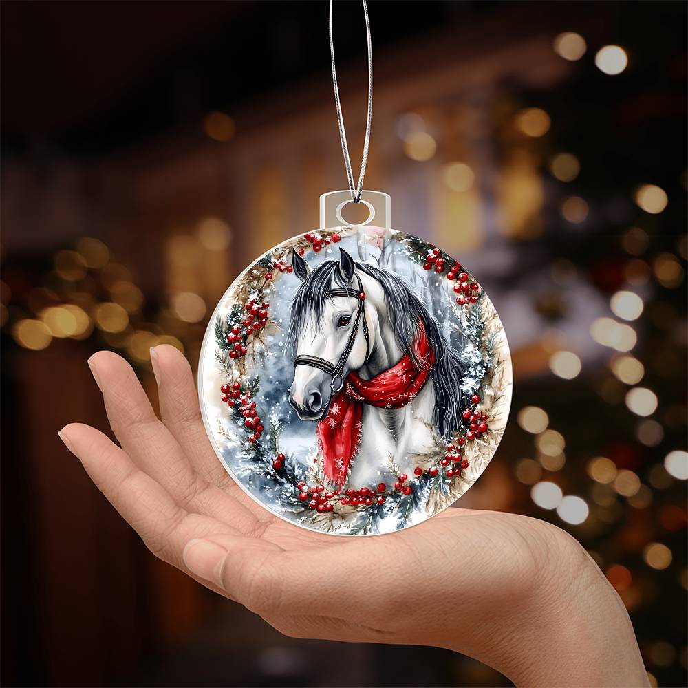 Horse Acrylic Christmas Ornament
