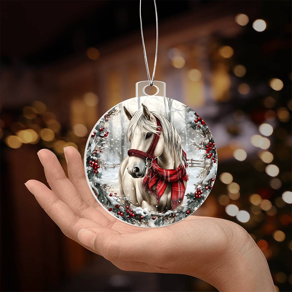 Horse Acrylic Christmas Ornament