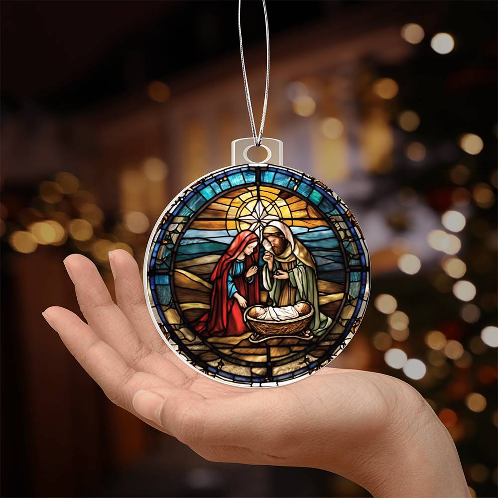Mary and Joseph Acrylic Ornament-[Heartfelt Family Gift]
