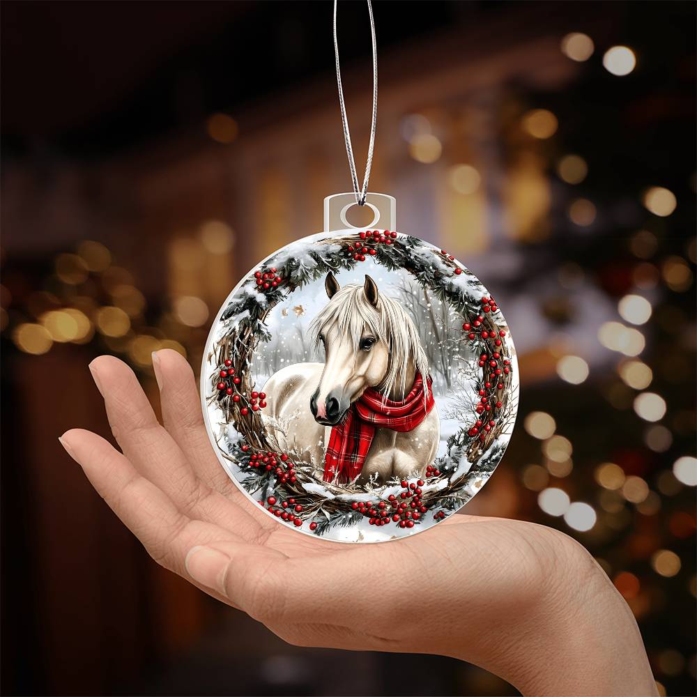 Horse Acrylic Christmas Ornament