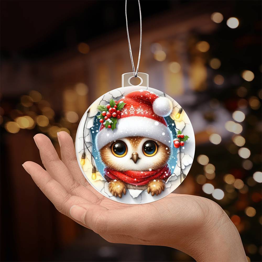 Owl Breakaway 3d Effect Acrylic Ornament-[Heartfelt Family Gift]