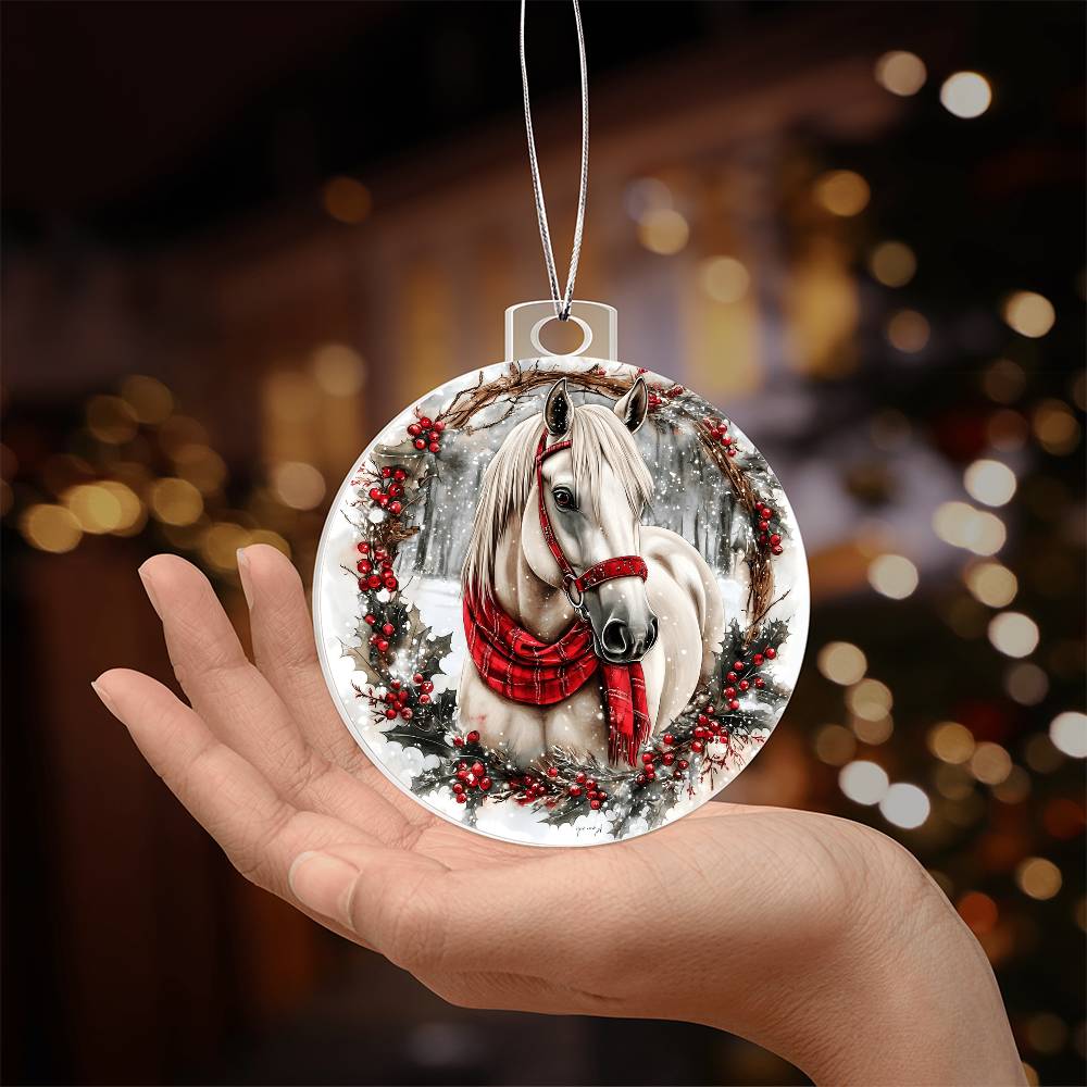 Horse Acrylic Christmas Ornament