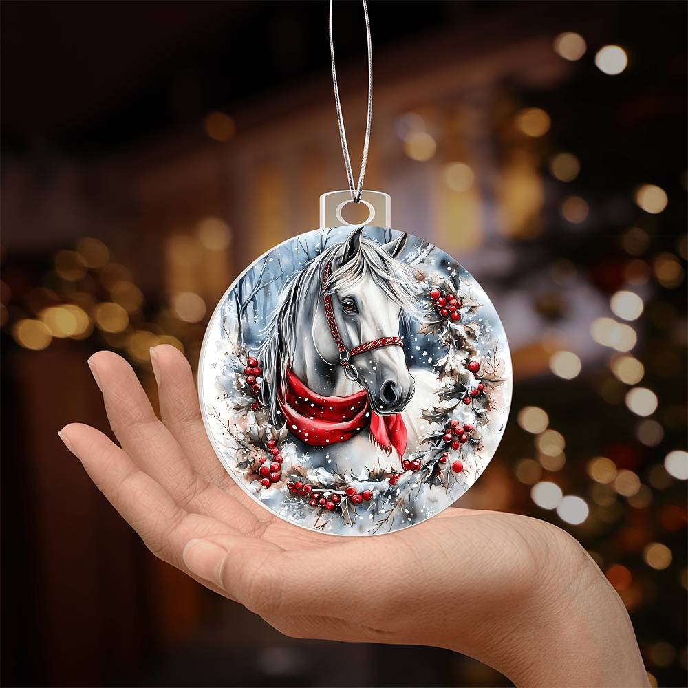 Horse Acrylic Christmas Ornament