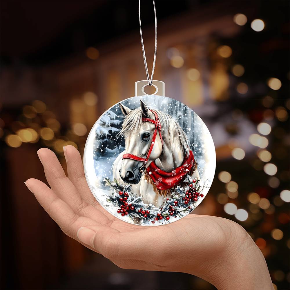 Horse Acrylic Christmas Ornament