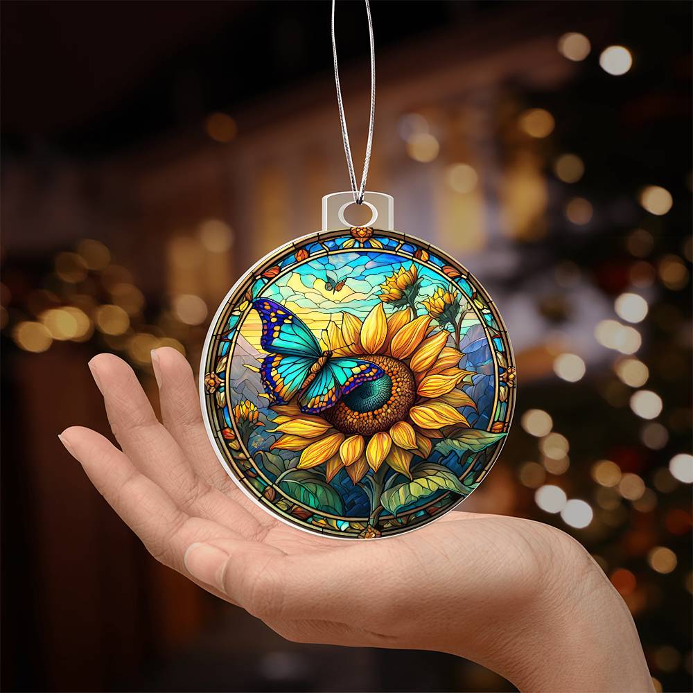 Sunflower Acrylic Ornament-[Heartfelt Family Gift]