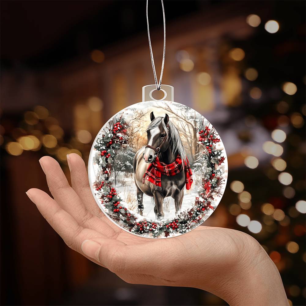 Horse Acrylic Christmas Ornament