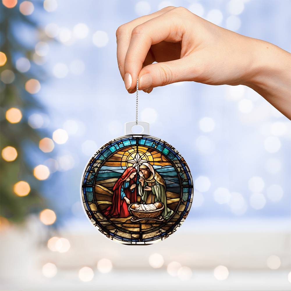 Mary and Joseph Acrylic Ornament-[Heartfelt Family Gift]