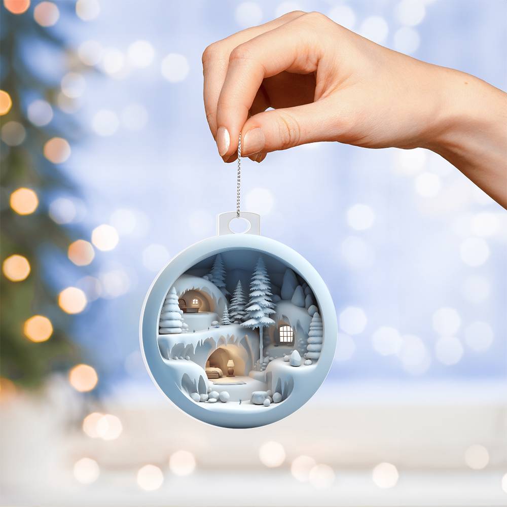 Winter Scene 3D Acrylic Ornament - Adds a Festive Touch to Your Holiday Decor-[Heartfelt Family Gift]