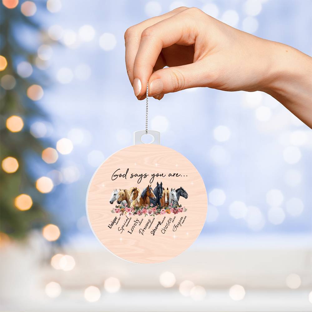Affirmations for Horse Lover Acrylic Ornament-[Heartfelt Family Gift]