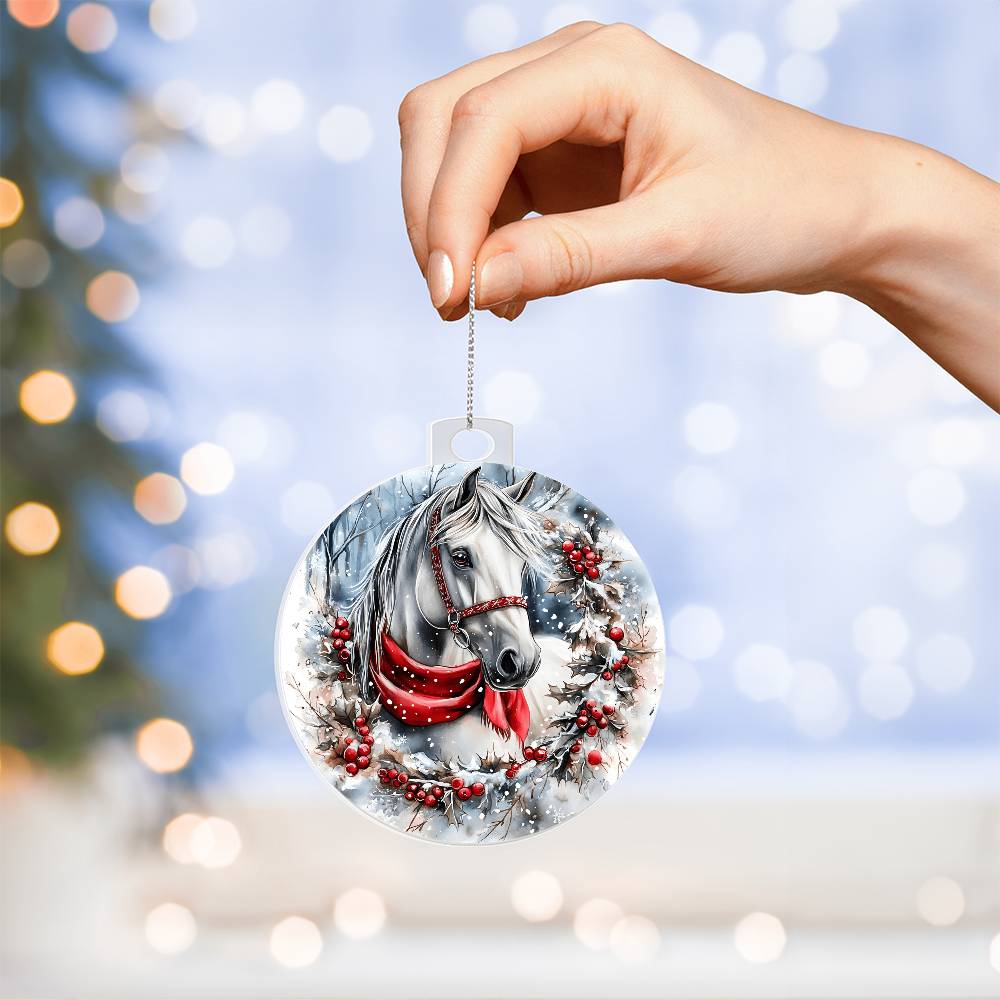 Horse Acrylic Christmas Ornament