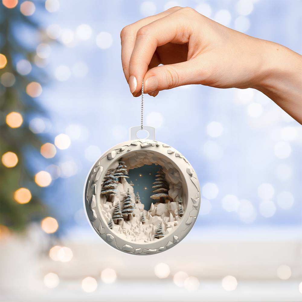 3D Winter Scene Acrylic Ornament - Add a Festive Touch to Your Holiday Decor-[Heartfelt Family Gift]