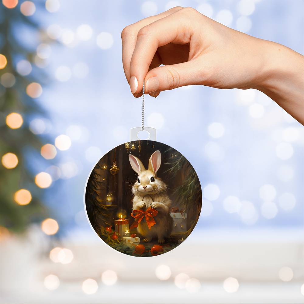 Bunny Christmas Tree Ornament Acrylic Ornament-[Heartfelt Family Gift]