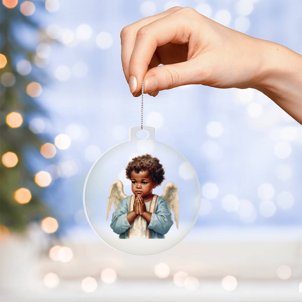 Handcrafted African American Angel Christmas Ornament - Perfect Holiday Decoration-[Heartfelt Family Gift]