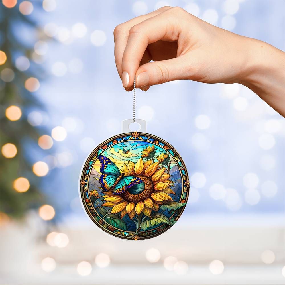Sunflower Acrylic Ornament-[Heartfelt Family Gift]