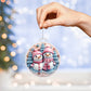 Christmas Ornament - Pastel Pin and Blue Snowmen Acrylic-[Heartfelt Family Gift]