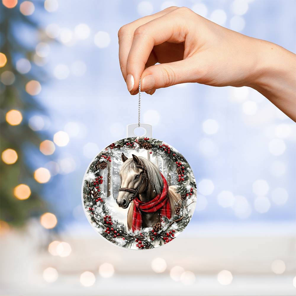 Horse Acrylic Christmas Ornament