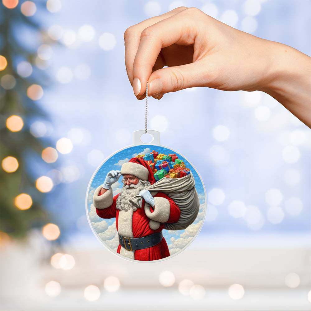 Acrylic Santa Christmas Ornament - Festive Holiday Decoration-[Heartfelt Family Gift]