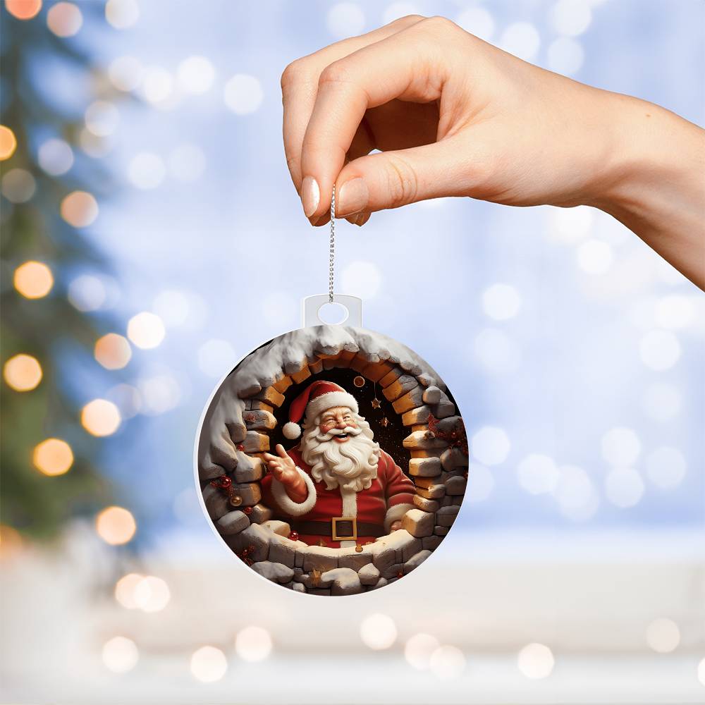 Santa Acrylic Ornament-[Heartfelt Family Gift]