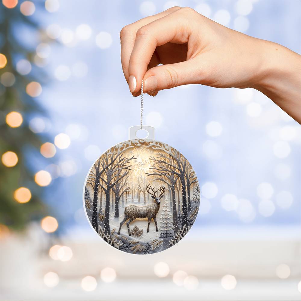 Christmas Ornament Deer in Snow Perfect for Holiday Decor-[Heartfelt Family Gift]