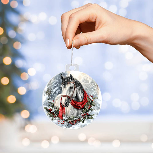 Horse Acrylic Christmas Ornament