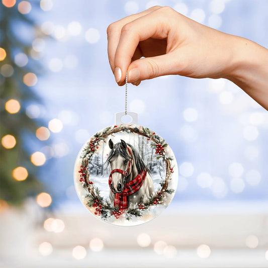 Horse Acrylic Christmas Ornament