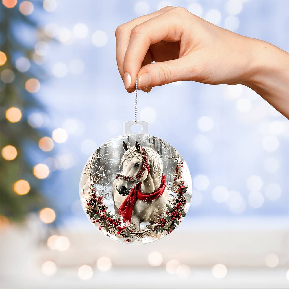 Horse Acrylic Christmas Ornament