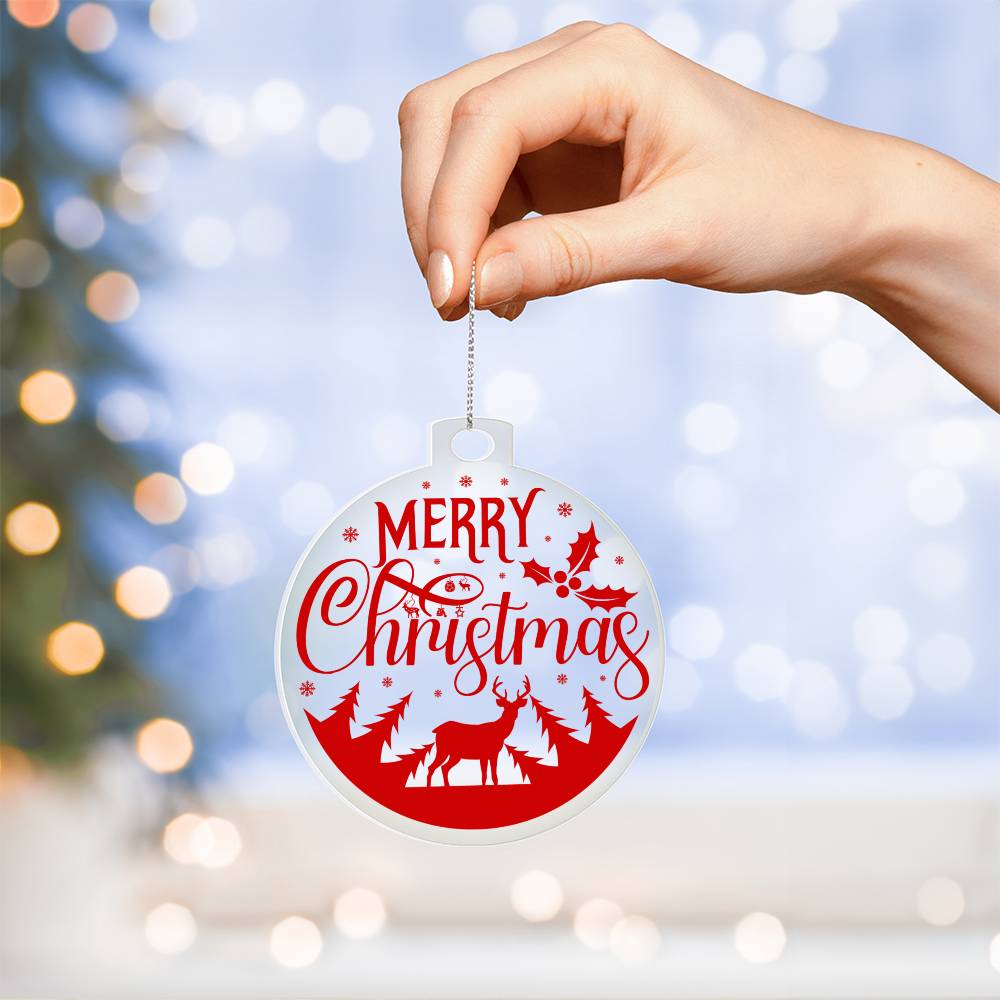 Merry Christmas Acrylic Ornament-[Heartfelt Family Gift]