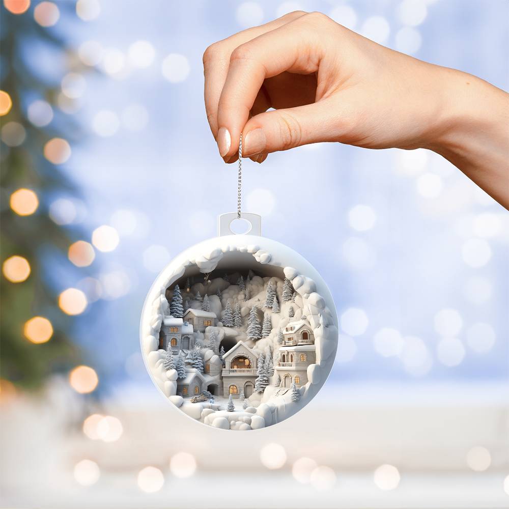 3D Winter Scene Acrylic Ornament - Add a Touch of Winter Magic to Your Tree-[Heartfelt Family Gift]