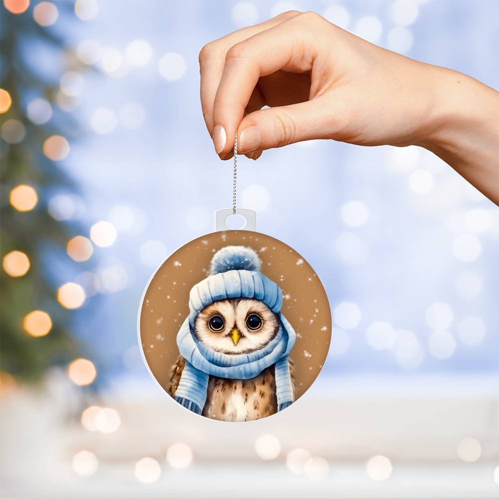 Winter Owl Christmas Ornament - Festive Holiday Decoration for Tree - Handcrafted Winter Bird Decor-[Heartfelt Family Gift]