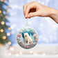 Pastel Pink and Blue Polar Bear Christmas Ornament - Acrylic Holiday Decor-[Heartfelt Family Gift]