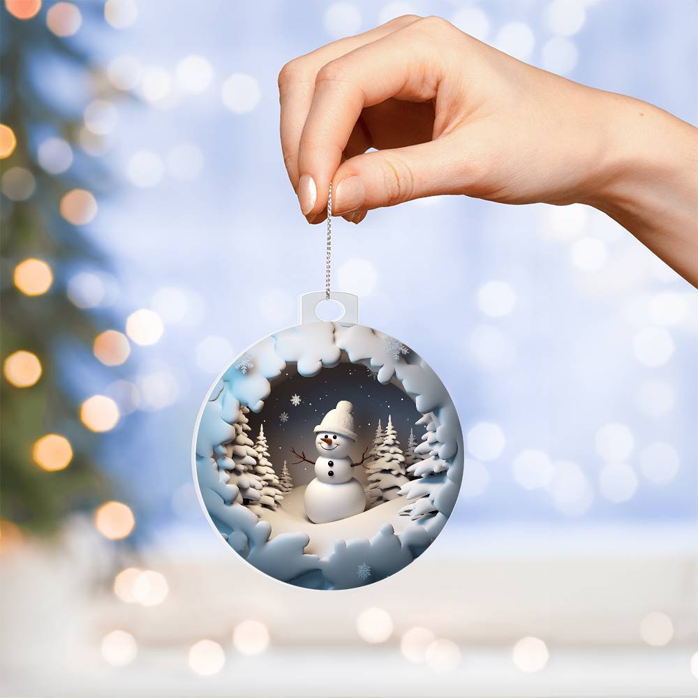 Snowman Acrylic Ornament-[Heartfelt Family Gift]