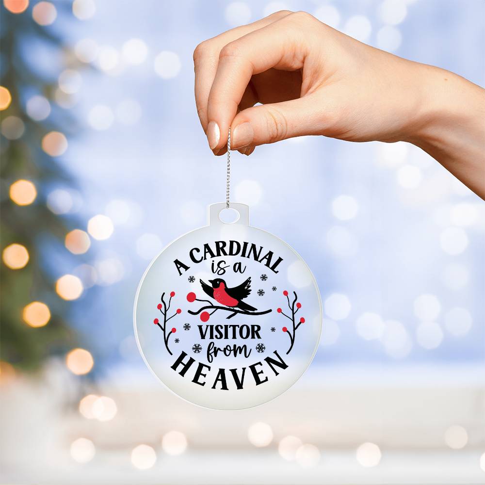 Cardinal Memorial Acrylic Ornament-[Heartfelt Family Gift]