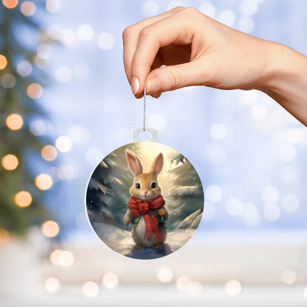 Bunny Christmas Tree Ornament Acrylic Ornament-[Heartfelt Family Gift]