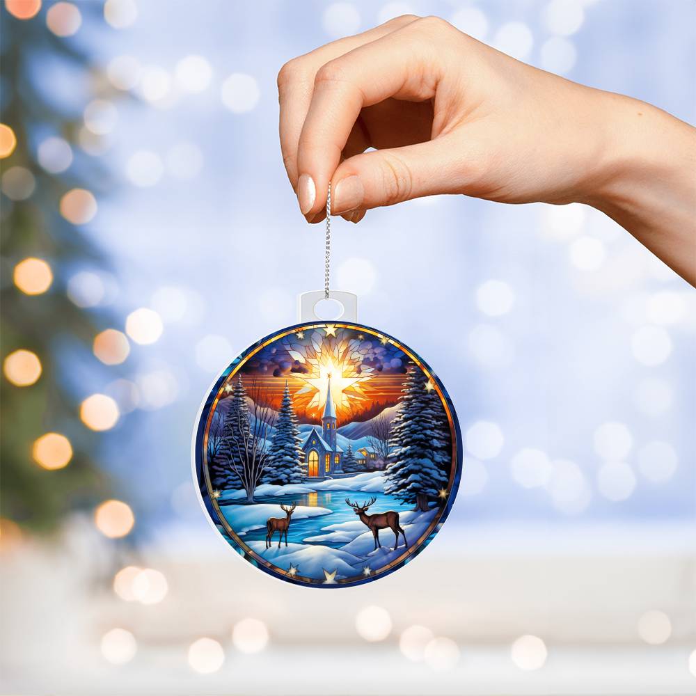 Holiday Deer in Snow Ornament - Christmas Tree Decor-[Heartfelt Family Gift]