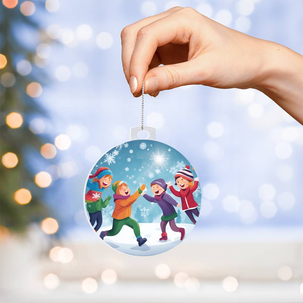Monogrammed Leather Snow Days Ornament - Perfect Gift for Groomsmen-[Heartfelt Family Gift]