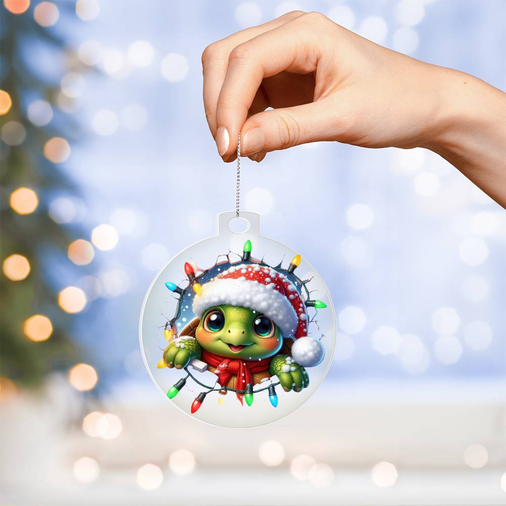 Turtle Breakaway 3D Effect Acrylic Ornament-[Heartfelt Family Gift]