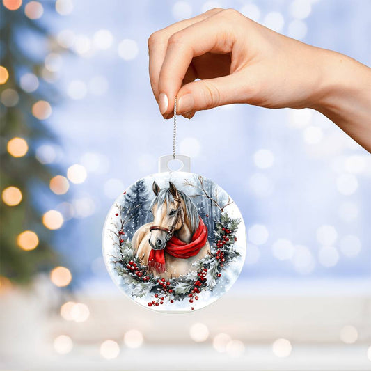 Horse Acrylic Christmas Ornament