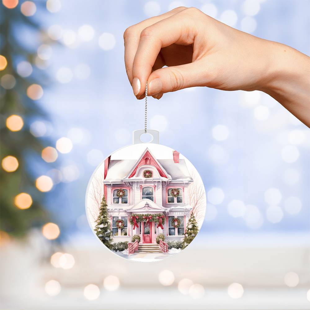 Victorian Houses Christmas Ornament - Acrylic Holiday Decor-[Heartfelt Family Gift]